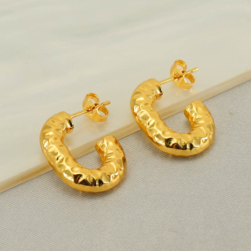 1 Pair Simple Series Simple Geometric 18K Gold Plated Women's Stud Earrings h5 